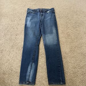Juicy Couture Jeans Womens Button Fly Straight Leg Patchwork Denim Stretch Sz 10